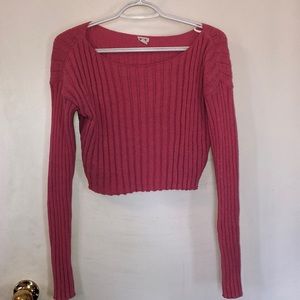 Pink crop top sweater